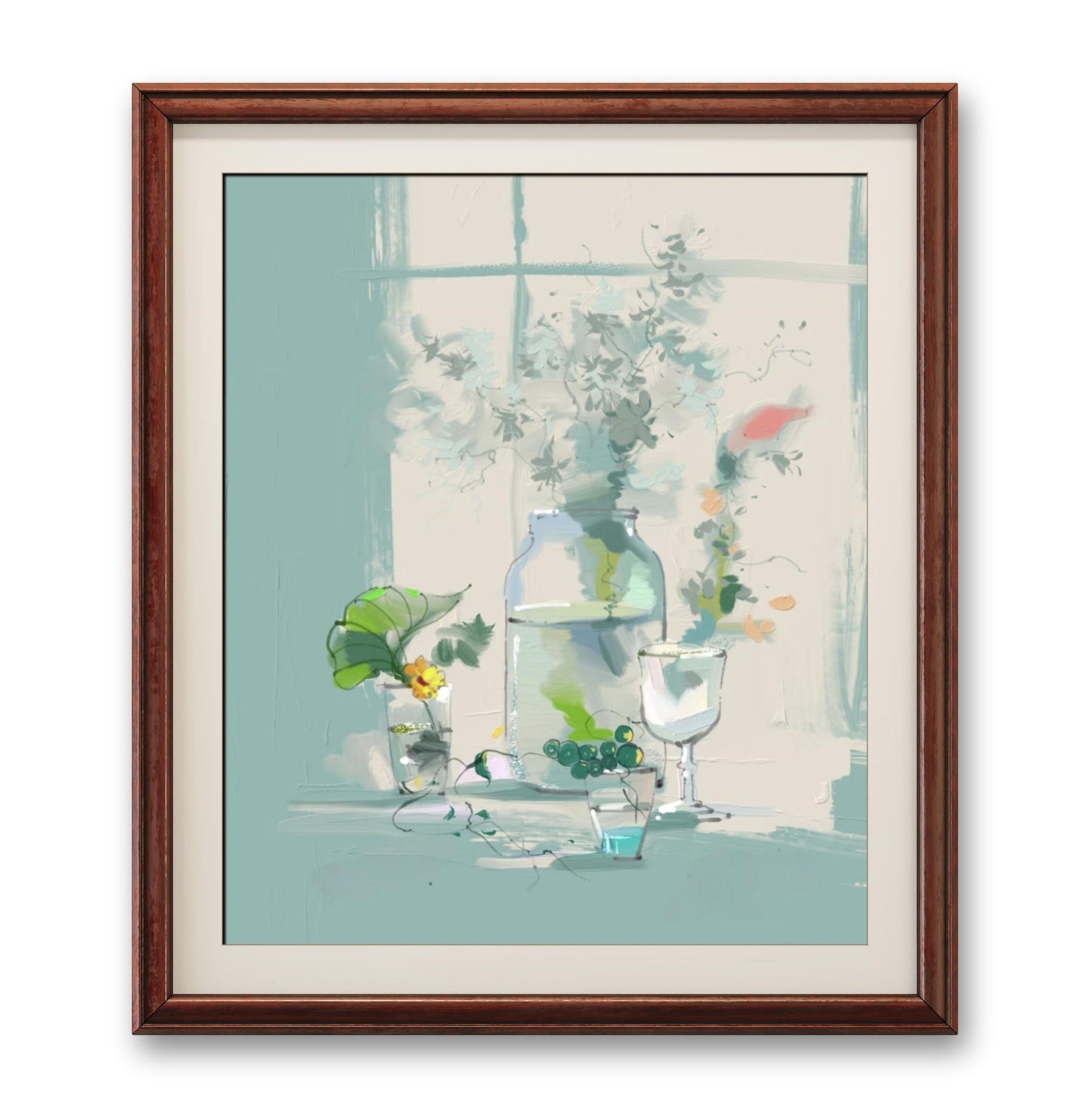 leaves and bottles