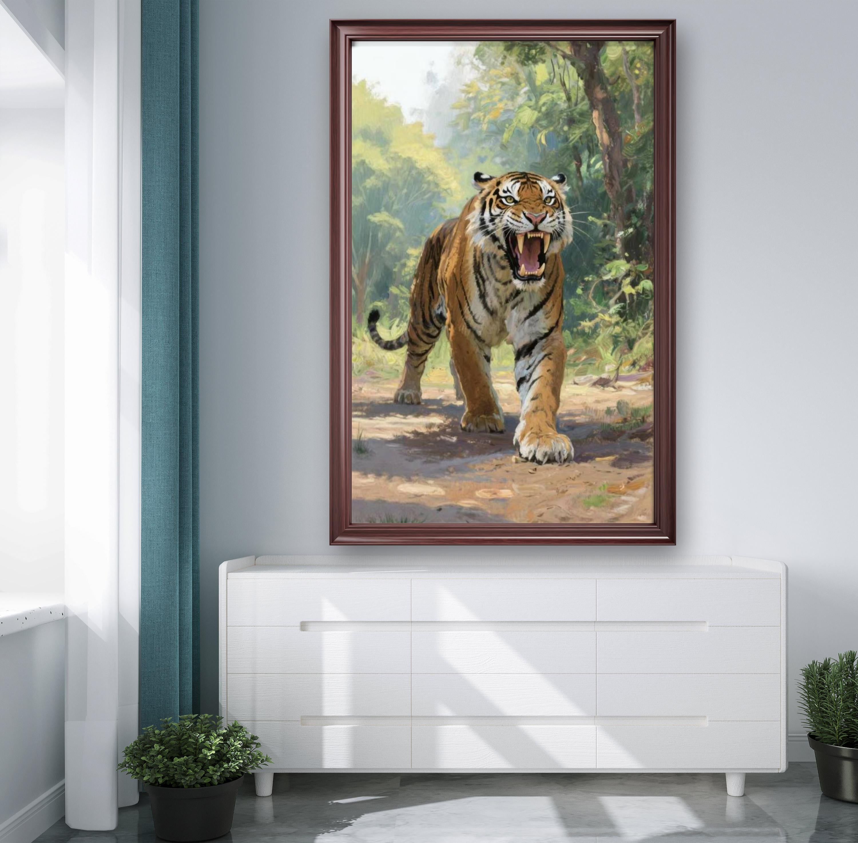 Roaring tiger